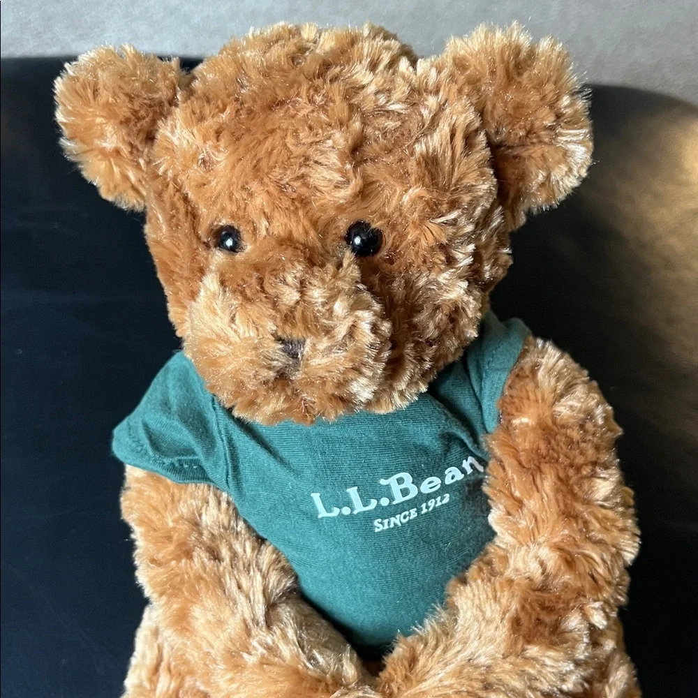 L.L. Bean Plush Douglas Bear with Forest Green Shirt